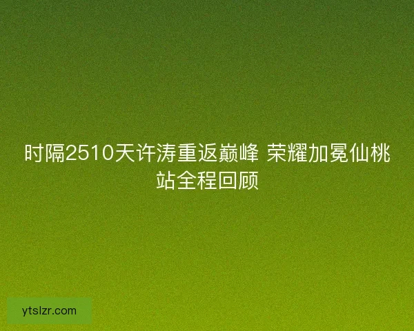 时隔2510天许涛重返巅峰 荣耀加冕仙桃站全程回顾
